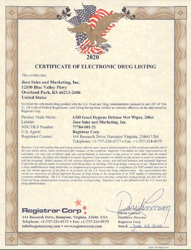 Gsd FDA Certification link image