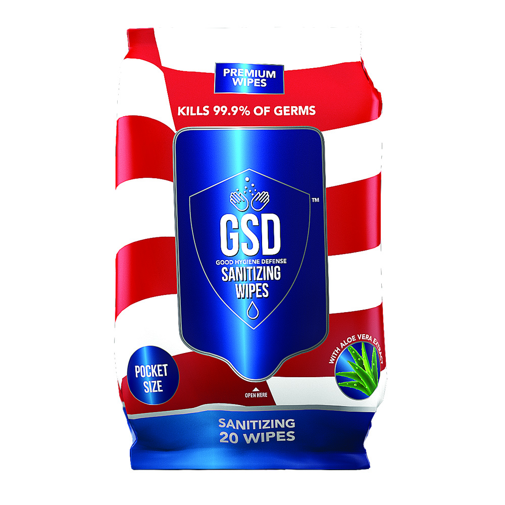 Allpurpose antibacterial GSD Hand Sanitizing Wipes