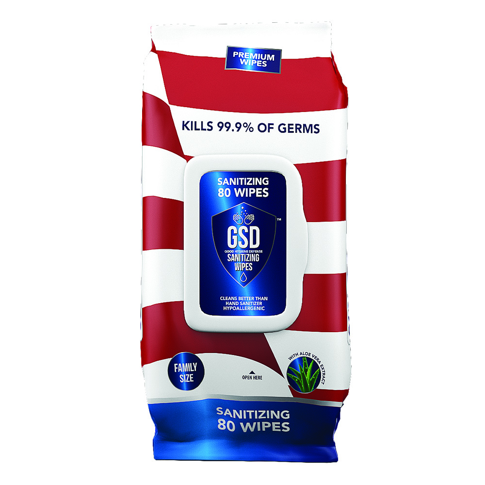 Allpurpose antibacterial GSD Hand Sanitizing Wipes